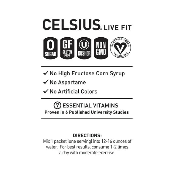Celsius Powder Packets – Complete Spectrum Variety Pack – 18 Sticks, 9 Flavors