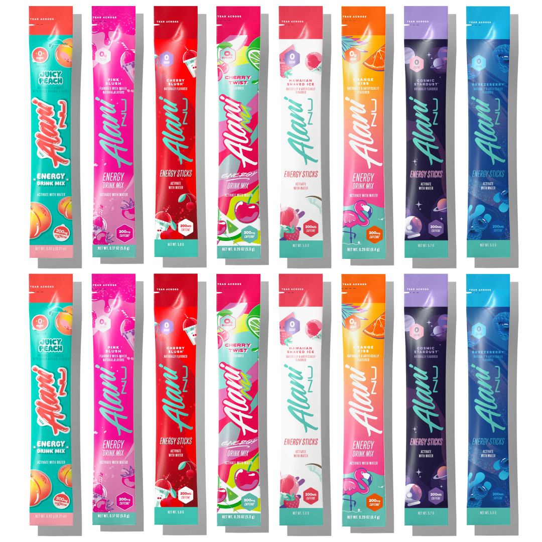 Alani Nu On-the-Go Energy Sticks - Variety Pack Bundle - 8 Flavors (16 Mix It Up Munchies & More Alani Nu On-the-Go Energy Sticks - Variety Pack Bundle - 8 Flavors (16 Mix It Up Munchies & More