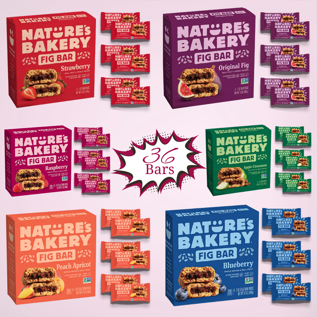 Nature’s Bakery Fig Bars – 6 Box Variety Pack – 6 Flavors, 36 Twin Packs