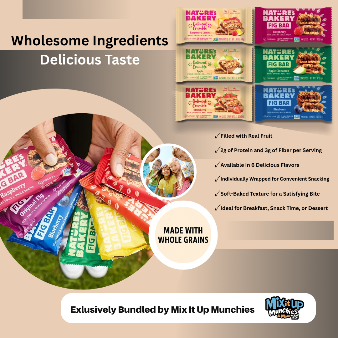 Nature’s Bakery Bars – Mixed Variety Pack – 6 Flavors, 18 Count (Fig & Oatmeal Crumble)