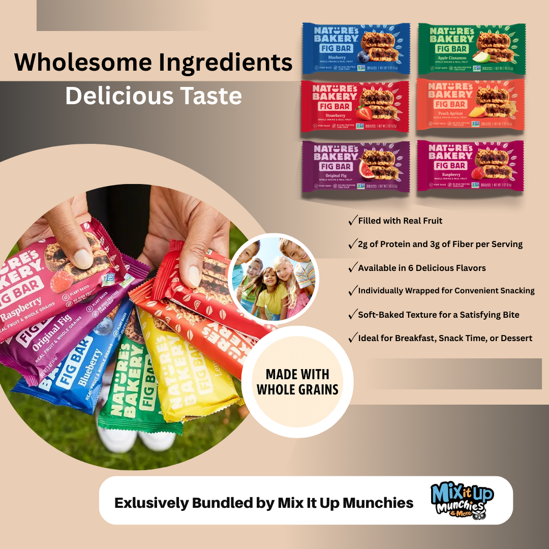 Nature’s Bakery Fig Bars – Real Fruit Variety Pack – 12 Twin Packs, 6 Flavors