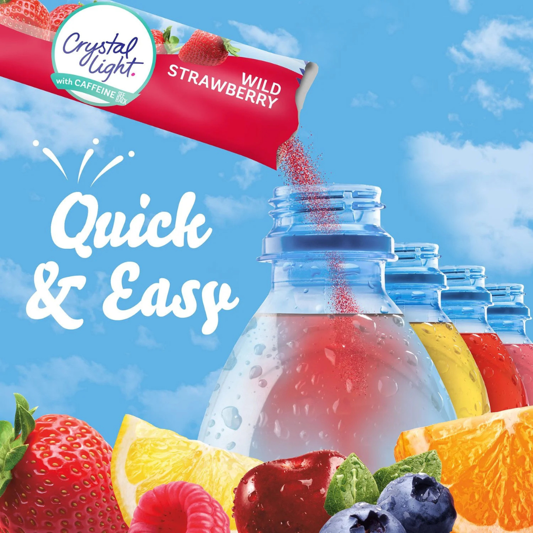 Crystal Light Drink Mix – Fruity Favorites Variety Pack – 60 Sticks (4 Flavors, 15 Each)