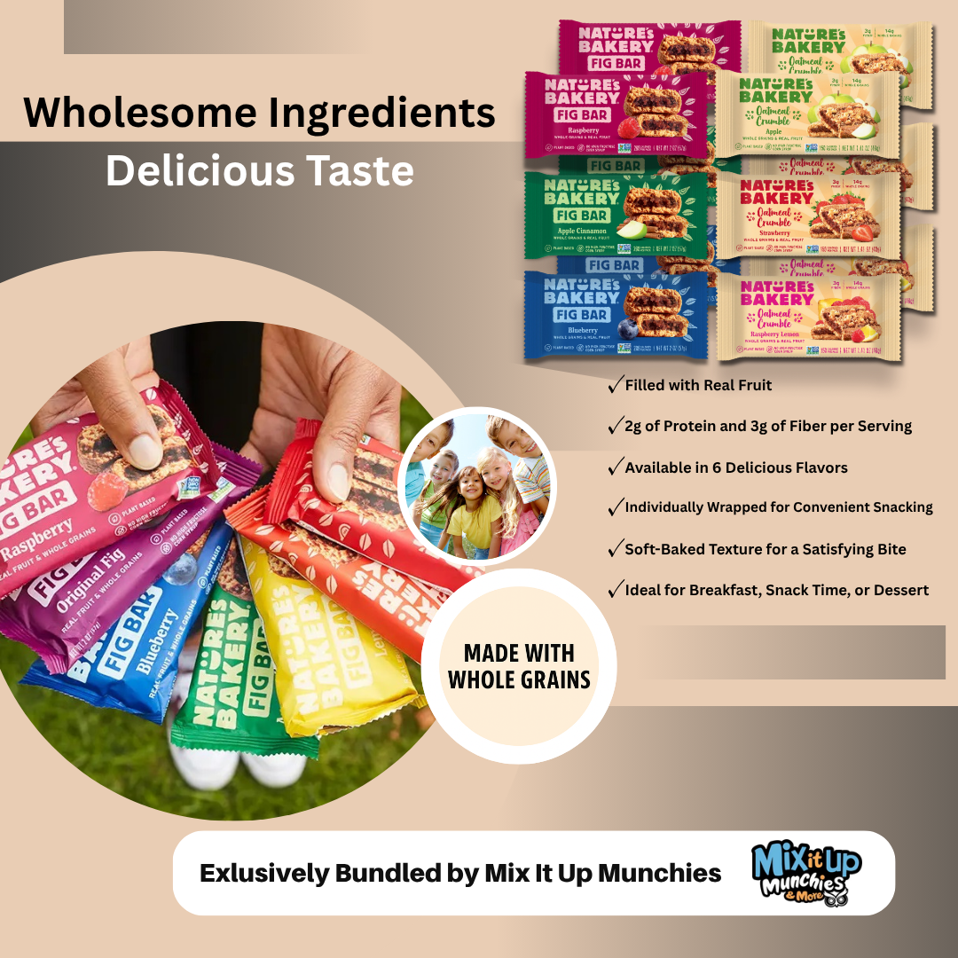 Nature’s Bakery Mixed Bar Variety Pack – 12 Bars, 6 Flavors (Fig + Oatmeal Crumble)