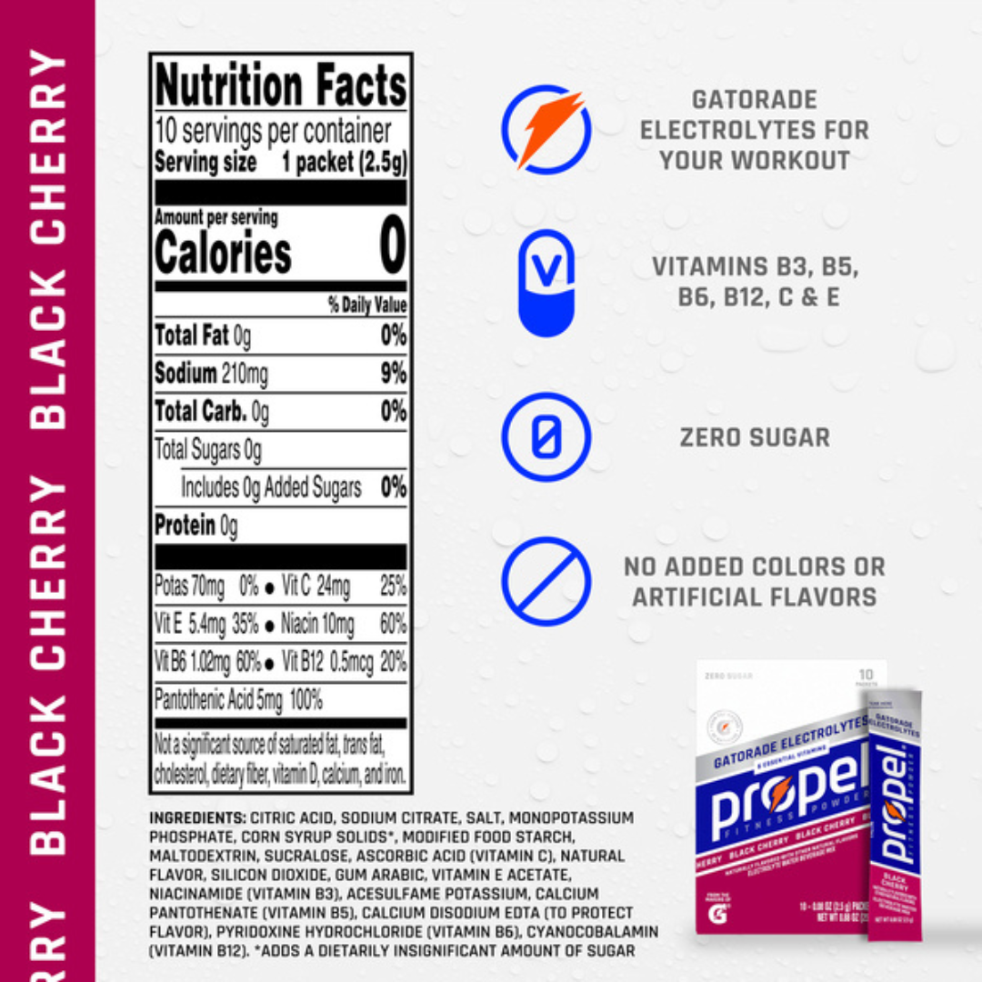 Propel Electrolyte Powder - Black Cherry - Single Stick