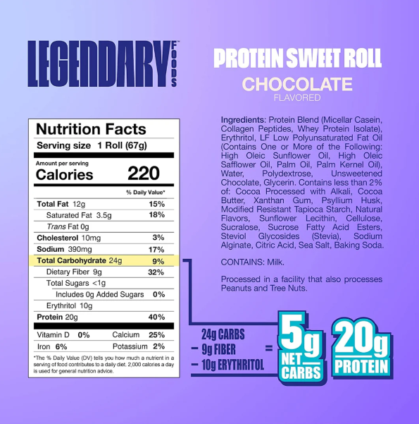 Legendary Protein Sweet Roll - Bundle - 4 Flavors (8 Rolls)