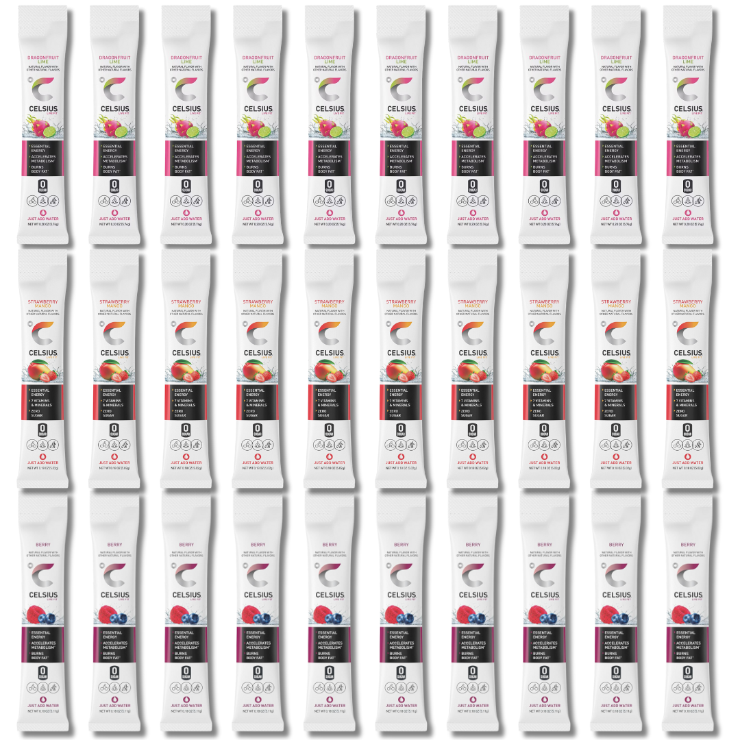 Celsius Powder Packets – Fan Favorites Variety Pack – 30 Sticks, 3 Flavors
