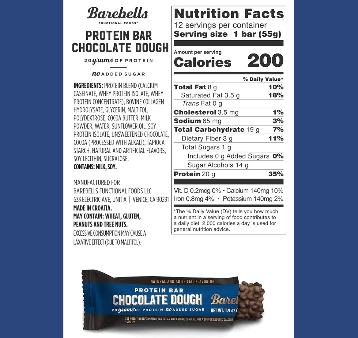 Barebells - Chocolate Dough (Single Bar)