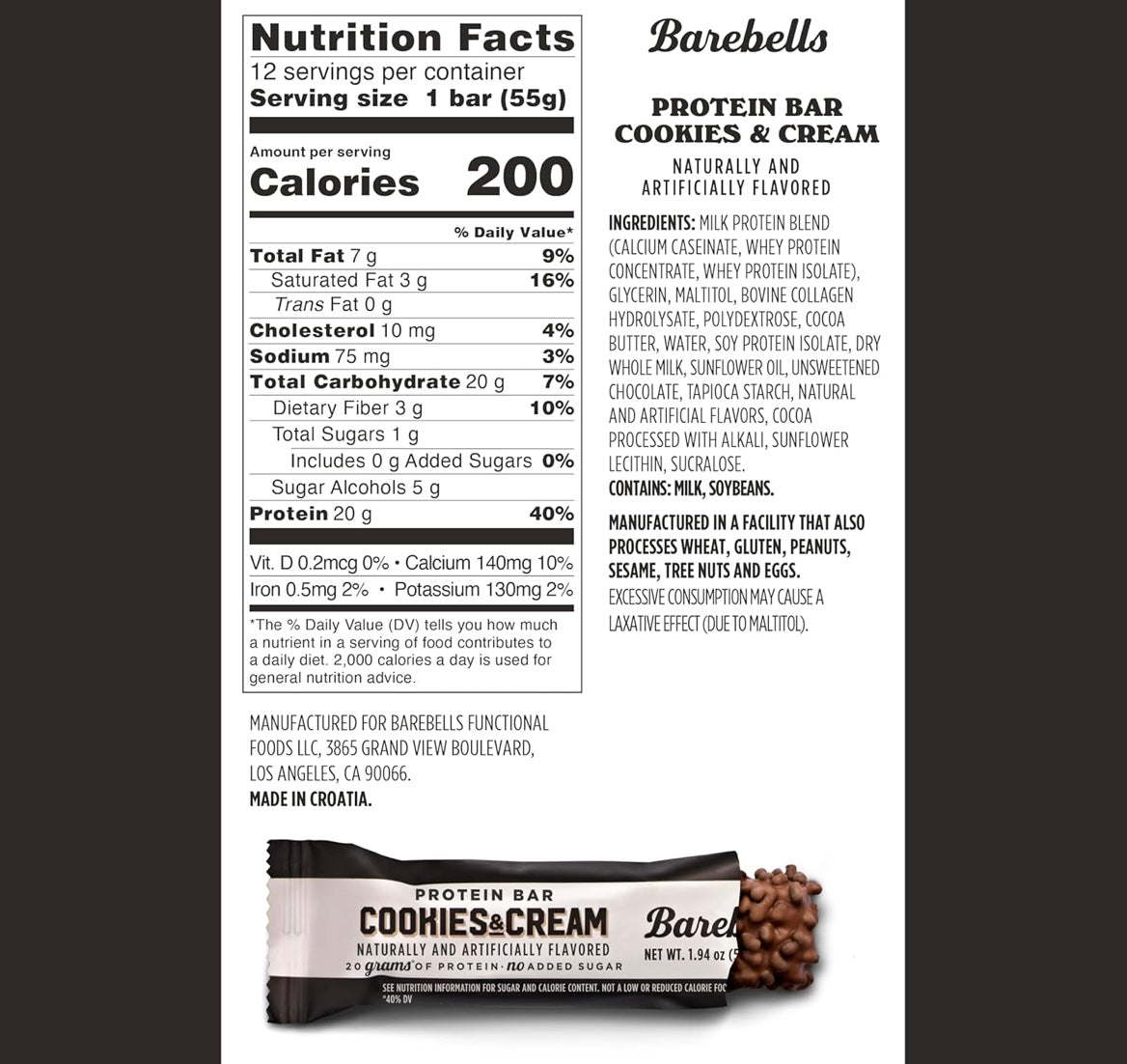 Barebells - Cookies & Cream (Single Bar)