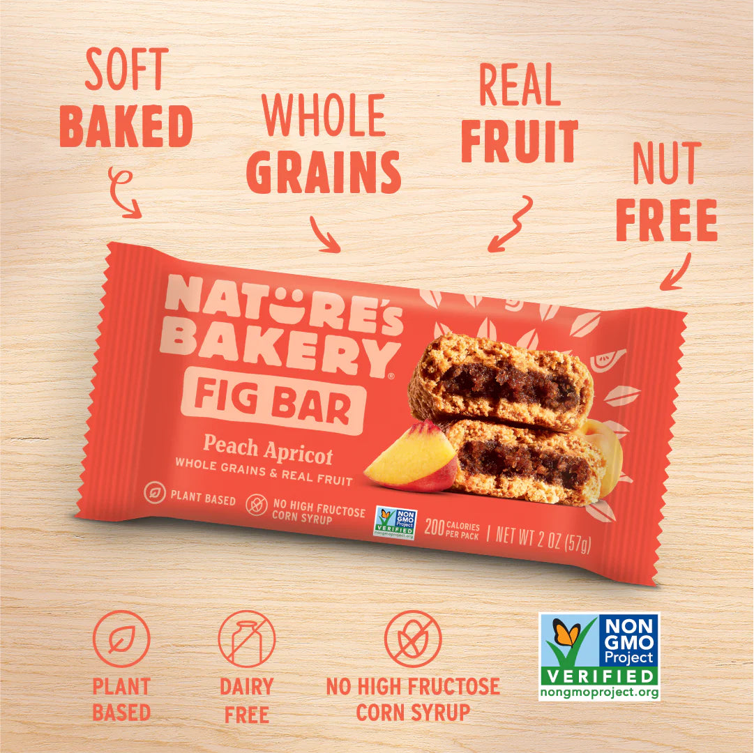 Nature’s Bakery Whole Wheat Fig Bar – Peach Apricot – Single Bar