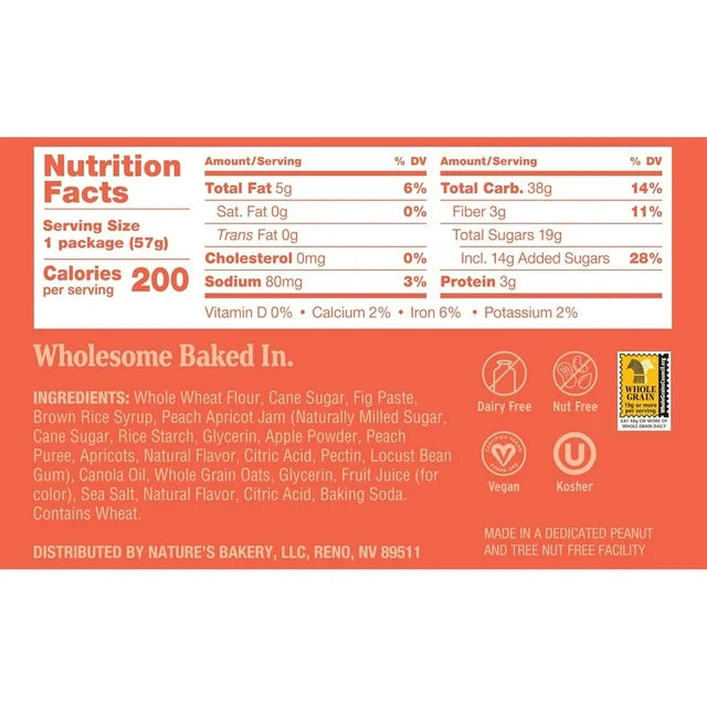 Nature's Bakery Peach Apricot - Individual Bar