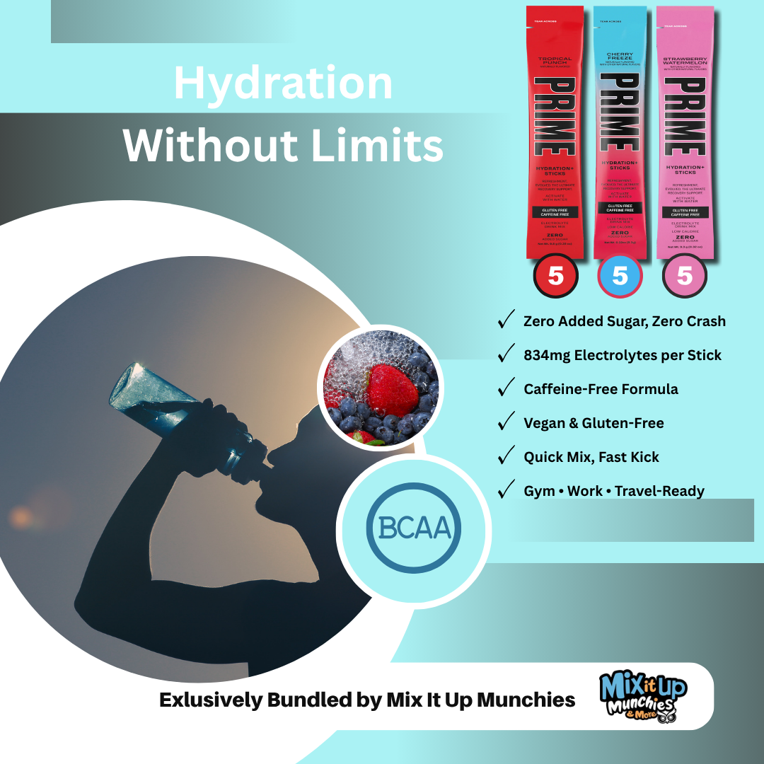 Prime Hydration Sticks – Red Rush Variety Pack – 15 Sticks, 3 Flavors