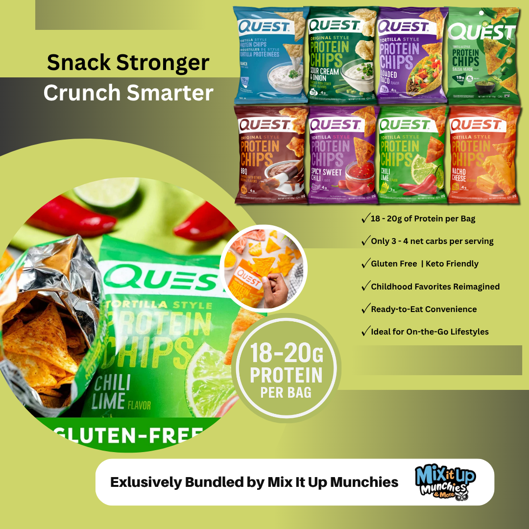 Quest Protein Chips – Savory Variety Pack – 8 Flavors, 8 Bags