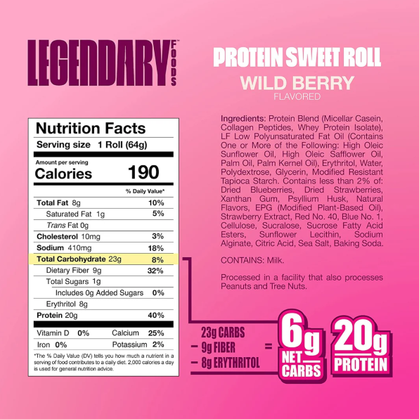 Legendary Protein Sweet Roll - Bundle - 4 Flavors (8 Rolls)