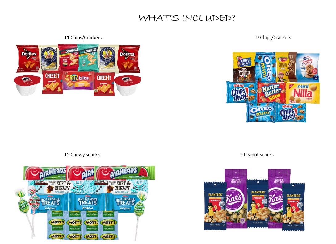 Crave and Crunch – Chips, Crackers, Granola Bars, Cookies, Candy & Fruit Snacks (40 Snacks)