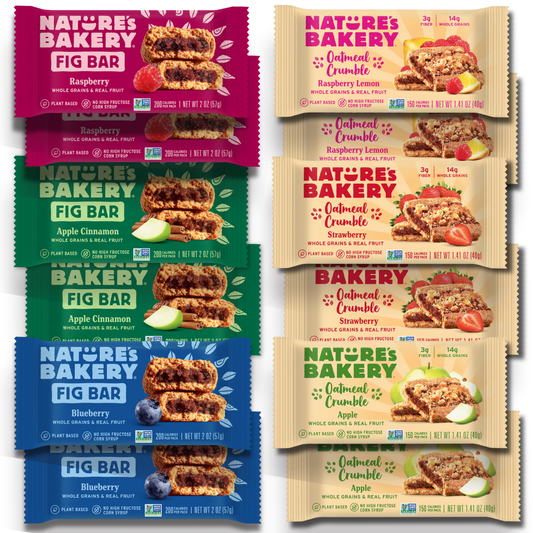 Nature’s Bakery Mixed Bar Variety Pack – 12 Bars, 6 Flavors (Fig + Oatmeal Crumble)
