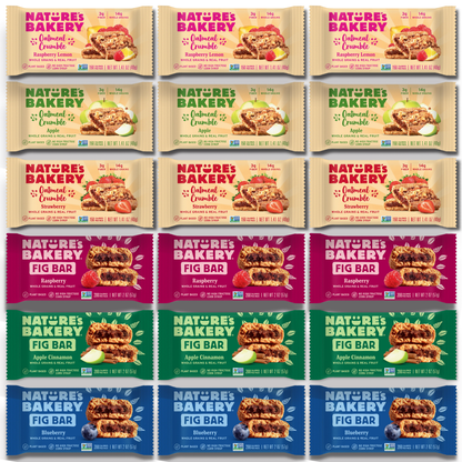 Nature’s Bakery Bars – Mixed Variety Pack – 6 Flavors, 18 Count (Fig & Oatmeal Crumble)
