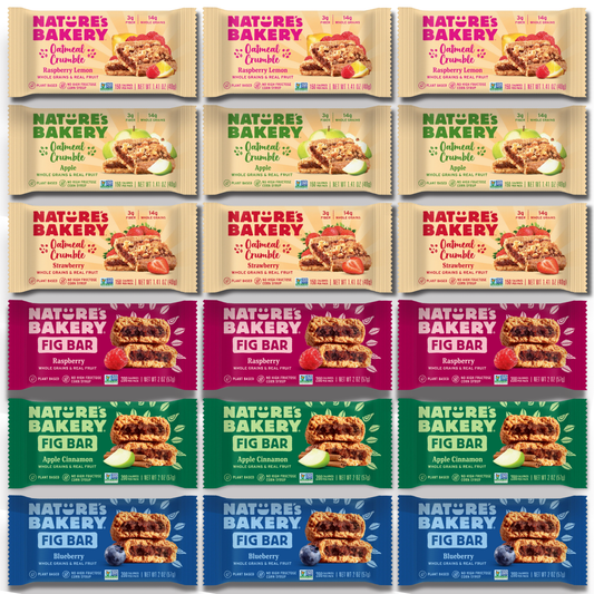 Nature’s Bakery Bars – Mixed Variety Pack – 6 Flavors, 18 Count (Fig & Oatmeal Crumble)