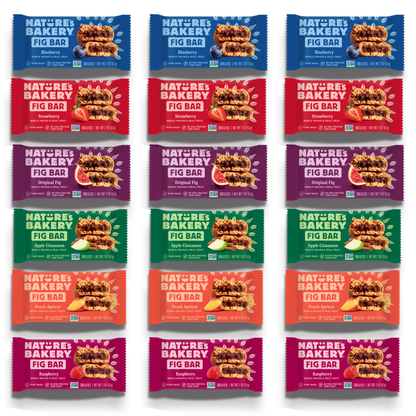 Nature’s Bakery Whole Wheat Fig Bars – Real Fruit Variety Pack – 18 Twin Packs, 6 Flavors
