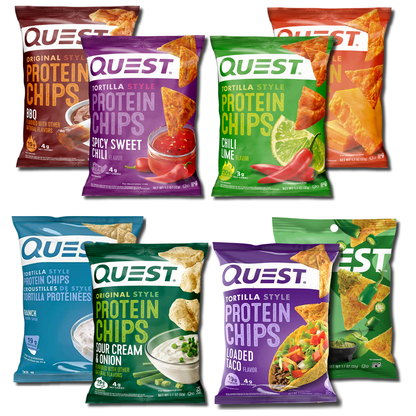 Quest Protein Chips – Savory Variety Pack – 8 Flavors, 8 Bags