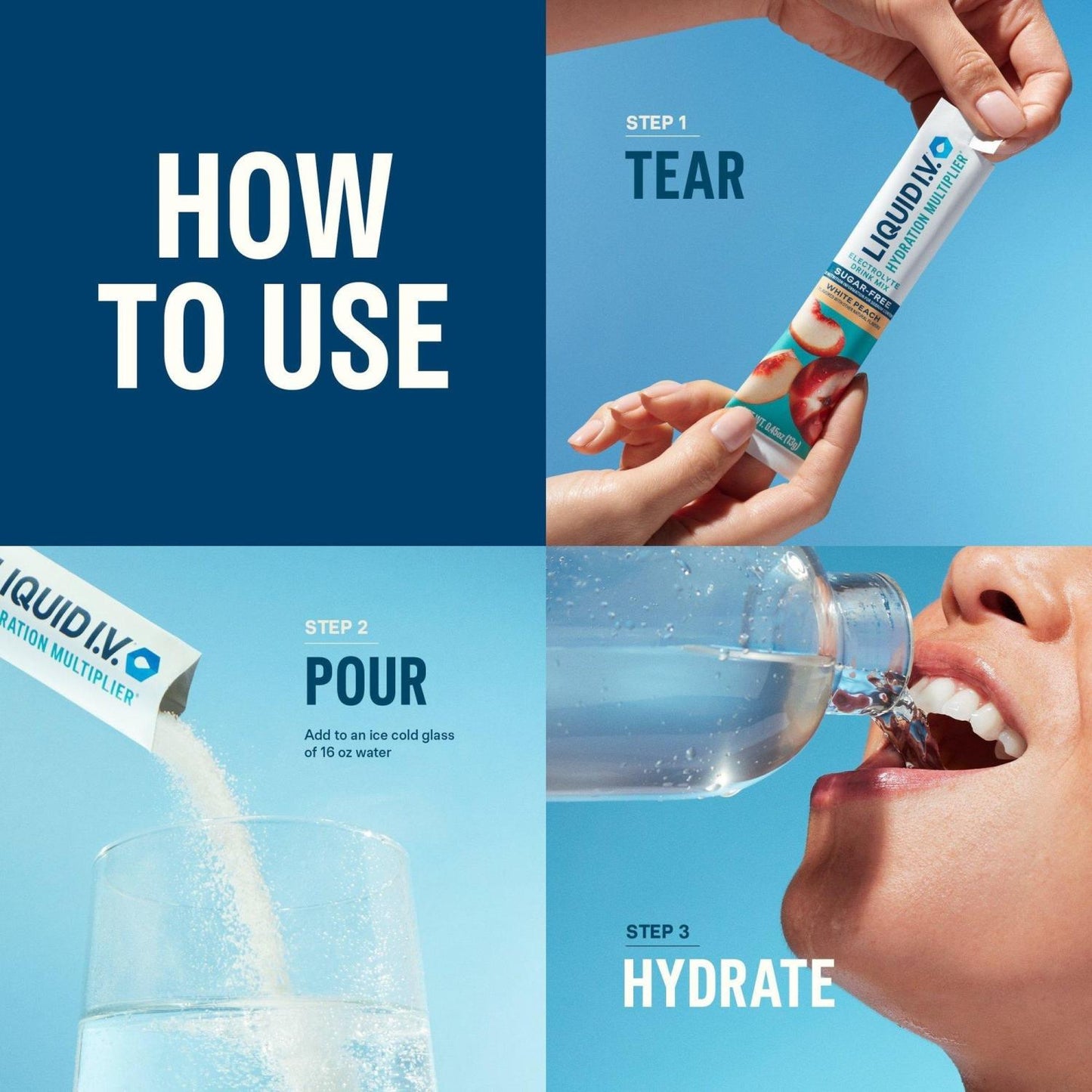 Liquid IV Hydration Multiplier Sugar Free - White Peach - Single Stick