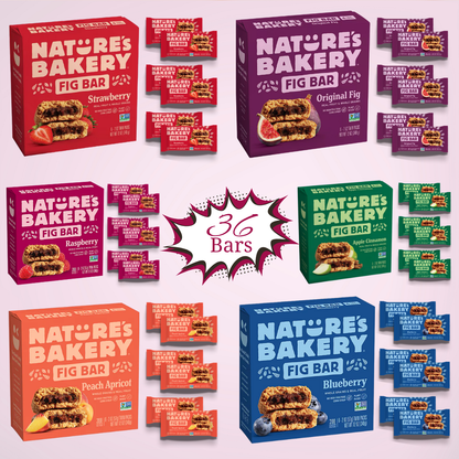 Nature’s Bakery Fig Bars – 6 Box Variety Pack – 6 Flavors, 36 Twin Packs