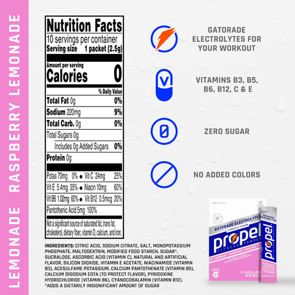 Propel Electrolyte Powder - Raspberry Lemonade - Single Stick