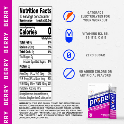 Propel Electrolyte Powder - Berry - Single Stick