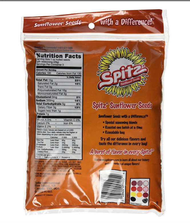 Spitz Sunflower Seeds Variety Pack, 5 Full-Size Bags, Includes Dill Pickle, Salted, BBQ, Chili Lime & Cracked Pepper Flavors, Roasted Sunflower Seed Snack Assortment
