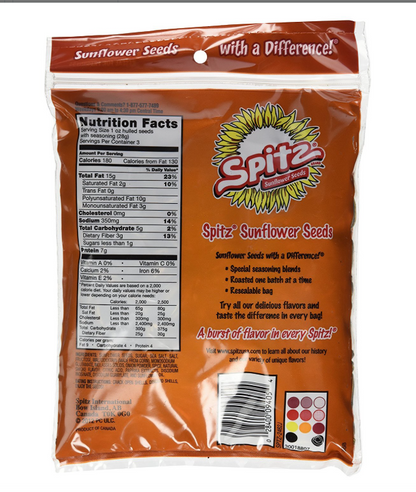 Spitz Sunflower Seeds Variety Pack, 5 Full-Size Bags, Includes Dill Pickle, Salted, BBQ, Chili Lime & Cracked Pepper Flavors, Roasted Sunflower Seed Snack Assortment