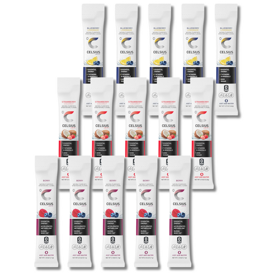 Celsius Powder Packets – Berry Blast Variety Pack – 15 Sticks, 3 Flavors