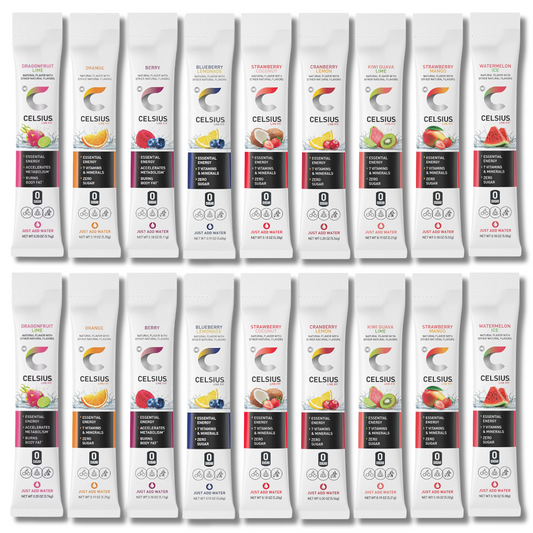 Celsius Powder Packets – Complete Spectrum Variety Pack – 18 Sticks, 9 Flavors