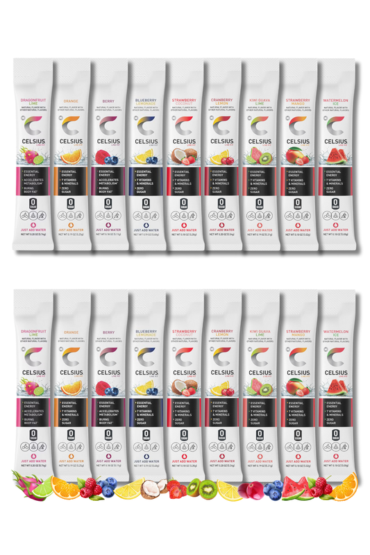 Celsius Powder Packets – Complete Spectrum Variety Pack – 18 Sticks, 9 Flavors