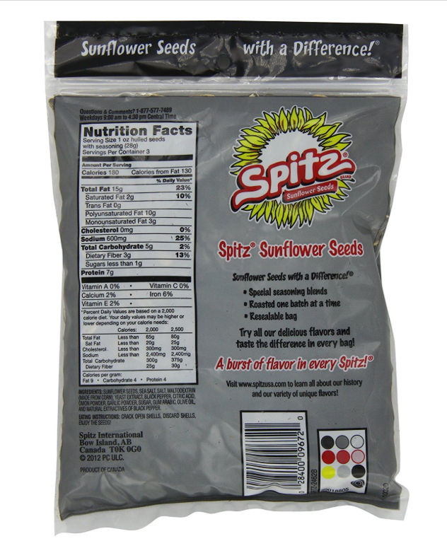 Spitz Sunflower Seeds Variety Pack, 5 Full-Size Bags, Includes Dill Pickle, Salted, BBQ, Chili Lime & Cracked Pepper Flavors, Roasted Sunflower Seed Snack Assortment