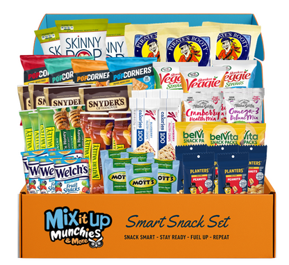 Healthy Snack Variety Pack Gift Box – 60 Count – Includes Popcorn, Chips, Pretzels, Trail Mix, Breakfast Bars, Cookies, Fruit Snacks & Peanuts – Great Healthy Gift Idea for All Ages