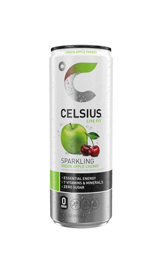 Celsius Sparkling Energy Drink - Green Apple Cherry (12 oz)