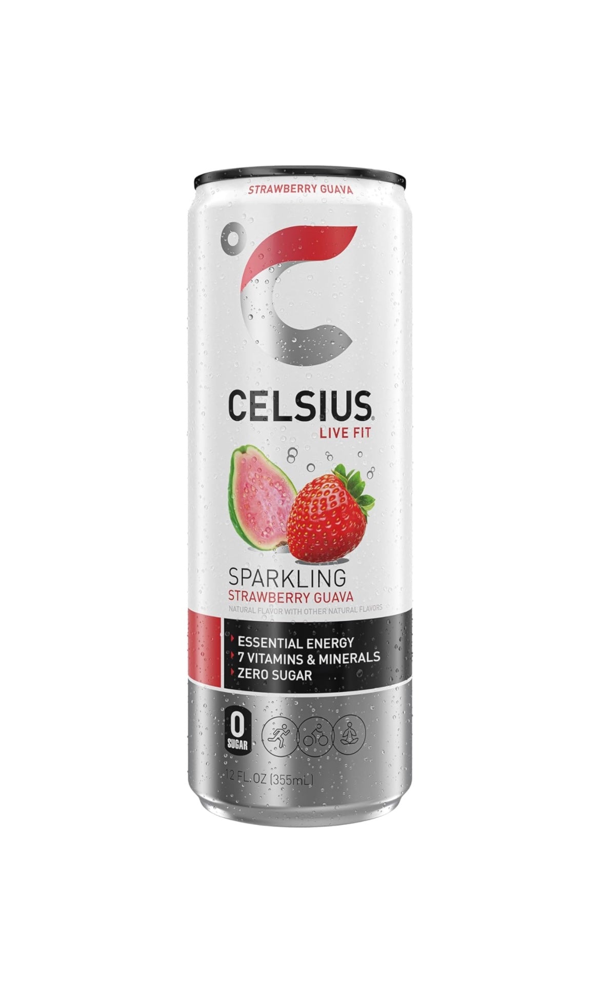 Celsius Sparkling Energy Drink - Strawberry Guava (12 oz)