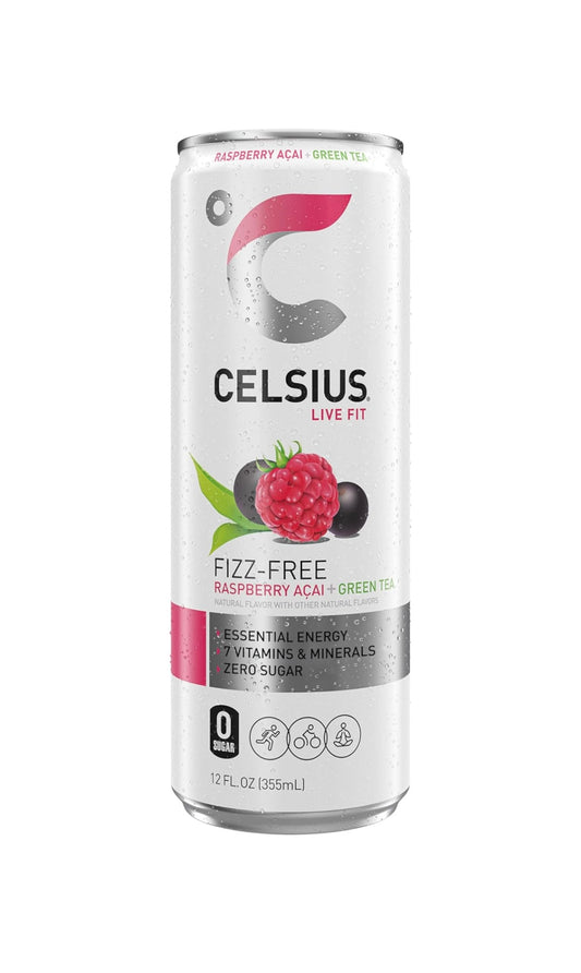 Celsius Fizz-Free Energy Drink - Raspberry Açaí & Green Tea (12 oz)