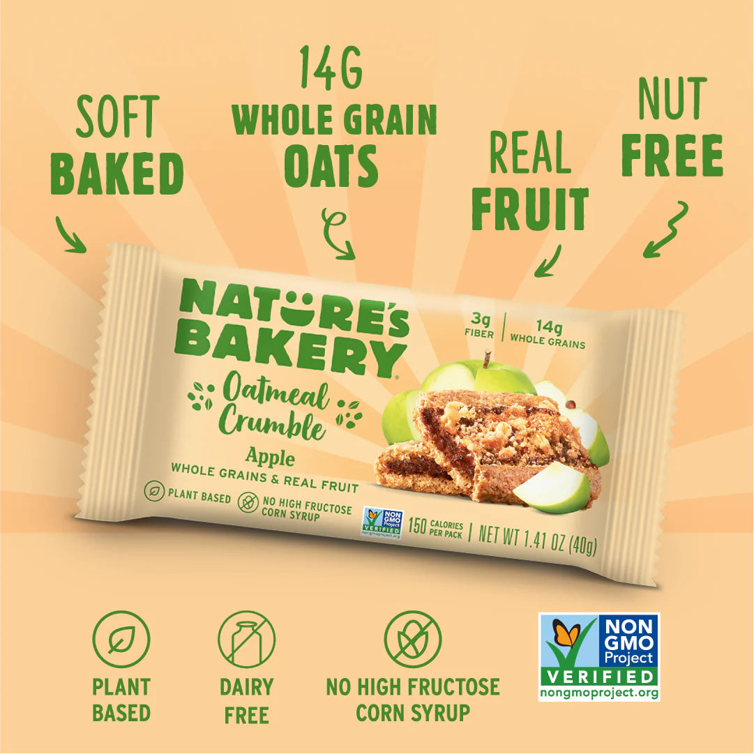 Nature’s Bakery Oatmeal Crumble Bar – Apple – Single Bar