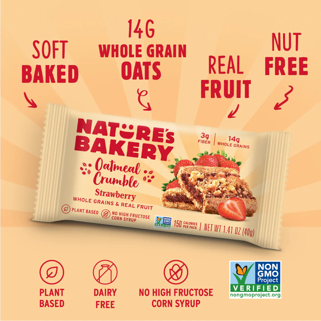 Nature’s Bakery Oatmeal Crumble Bar – Strawberry – Single Bar