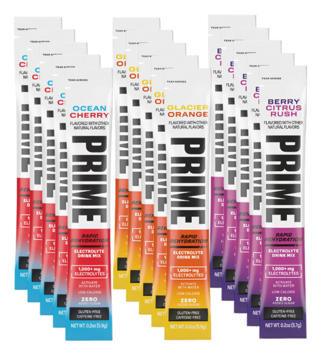 Prime Hydration Sticks – Mixed Flavor Bundle – 15 Count (3 Flavors)