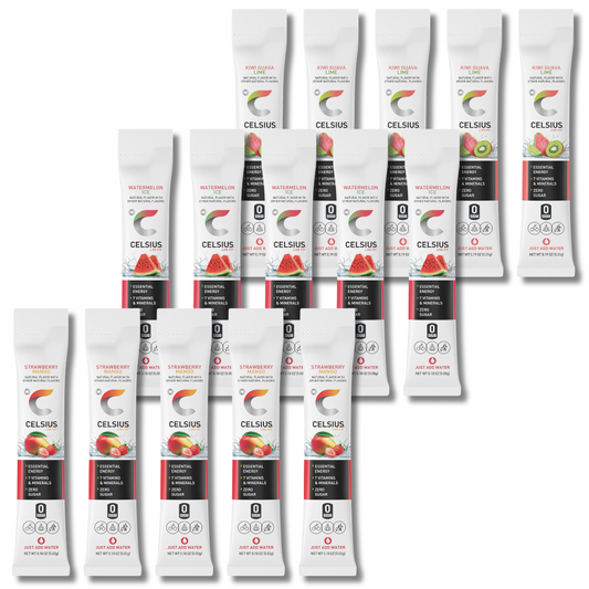 Celsius Powder Packets – Refresh Trio Variety Pack – 15 Sticks, 3 Flavors