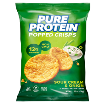 Pure Protein Popped Crisps – Sour Cream & Onion – Single Bag