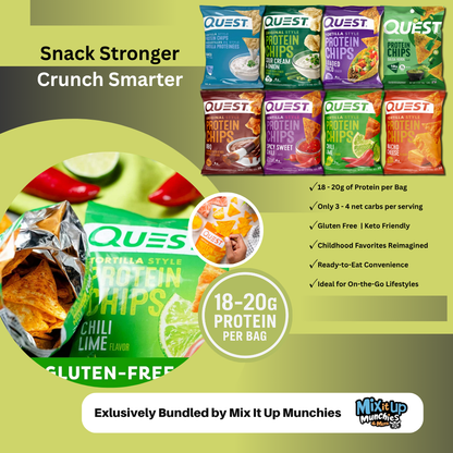 Quest Protein Chips – Savory Variety Pack – 8 Flavors, 8 Bags