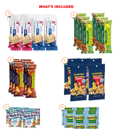 Healthy Snack Variety Pack Gift Box – 60 Count – Includes Popcorn, Chips, Pretzels, Trail Mix, Breakfast Bars, Cookies, Fruit Snacks & Peanuts – Great Healthy Gift Idea for All Ages