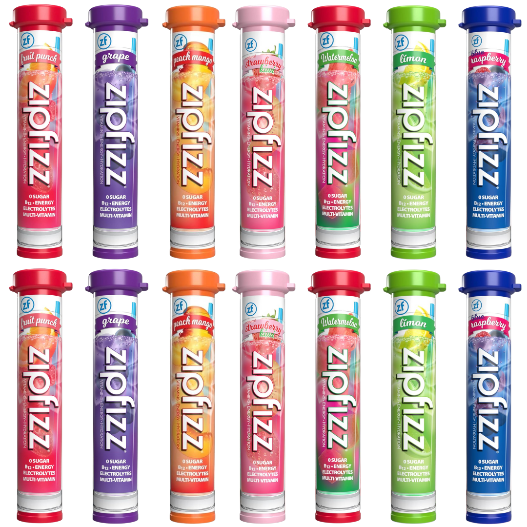 Zipfizz Energy Drink Mix Powder - Variety Pack - 14 Tubes (7 Flavors)
