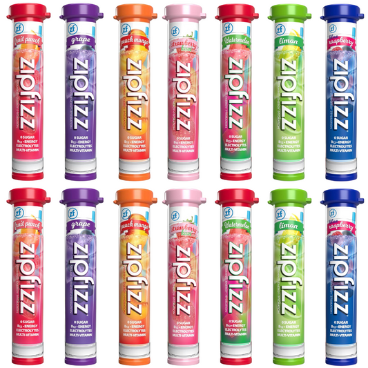 Zipfizz Energy Drink Mix Powder - Variety Pack - 14 Tubes (7 Flavors)