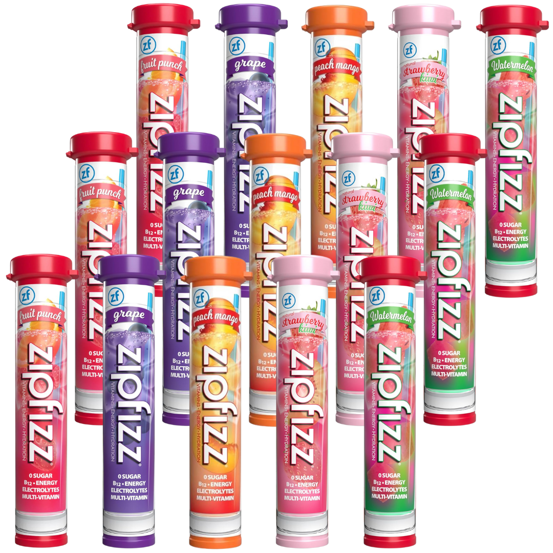 Zipfizz Energy Drink Mix Powder - Variety Pack - 15 Tubes (5 Flavors)
