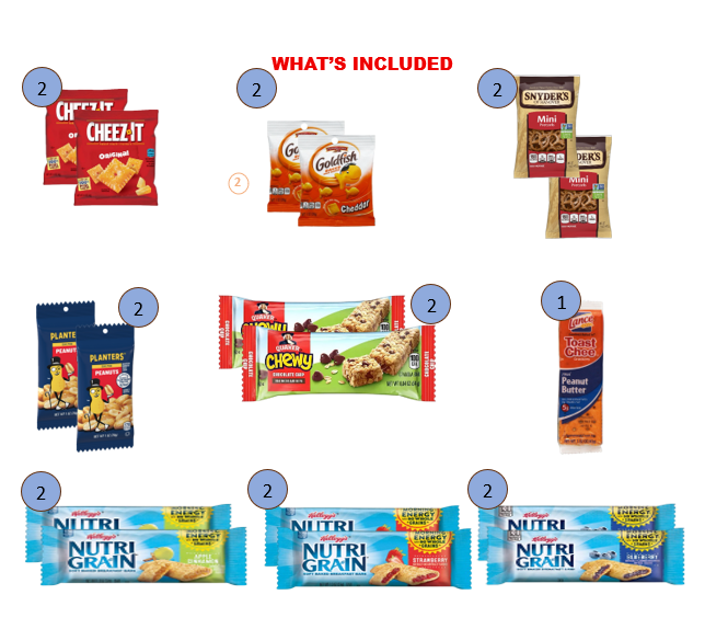 Snack Variety Pack – Assorted Chips, Crackers, Granola Bars, Breakfast Bars, Cookies, Candy & Fruit Snacks – College Care Package, Office, School, Military & Travel